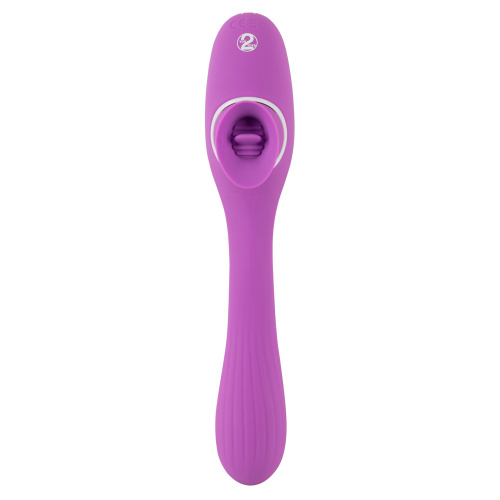 You2Toys 2 Function Bendable Vibe вибратор с вагинально-клиторальной стимуляцией и шаловливым язычком, 22.3х3.4 см